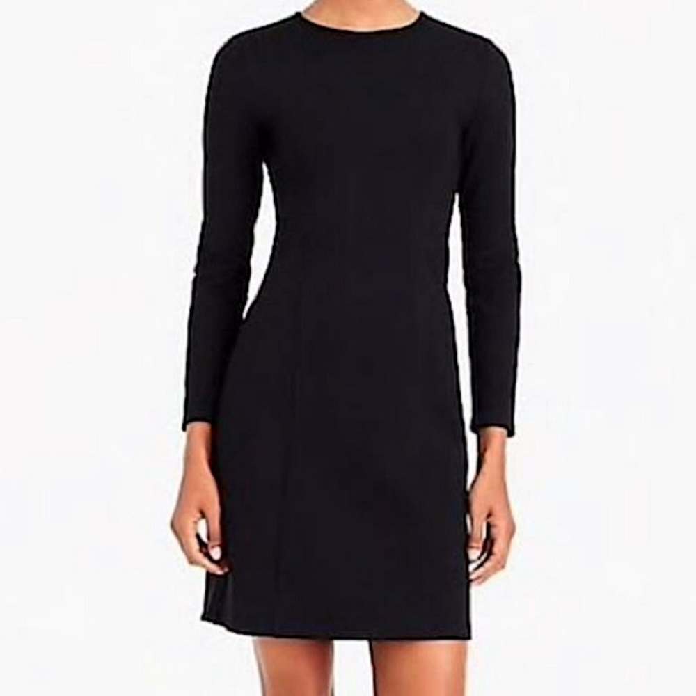 J. Crew Factory Black Long Sleeve Ponte Dress Size Small